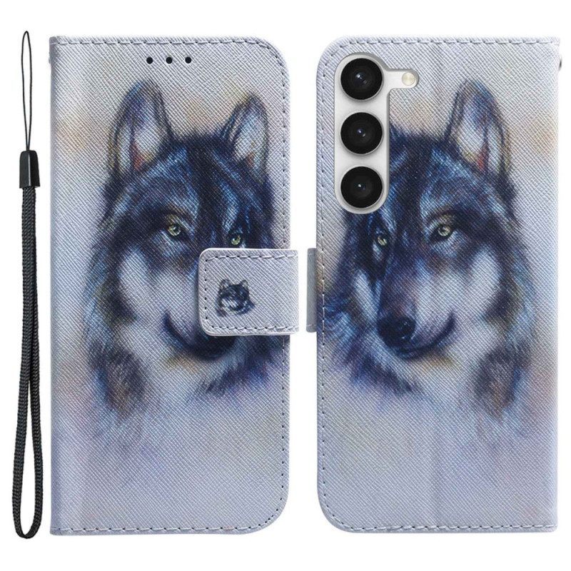 Folio-hoesje voor Samsung Galaxy S23 Plus 5G Aquarel Wolf