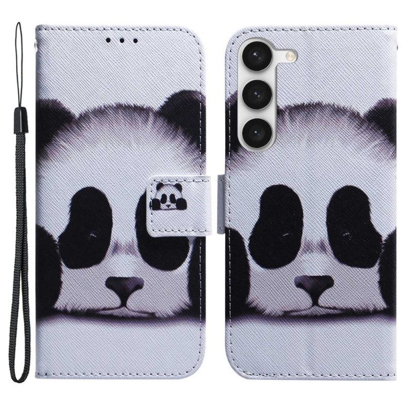 Folio-hoesje voor Samsung Galaxy S23 Plus 5G Met Ketting Mijn Lanyard Panda