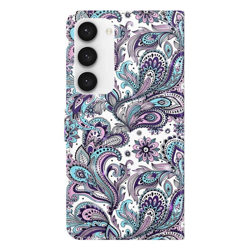 Folio-hoesje voor Samsung Galaxy S23 Plus 5G Met Ketting Paisley-patroon Met Bandjes