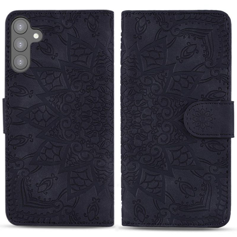 Folio-hoesje voor Samsung Galaxy S23 Plus 5G Met Ketting Stijlvolle Strappy Mandala