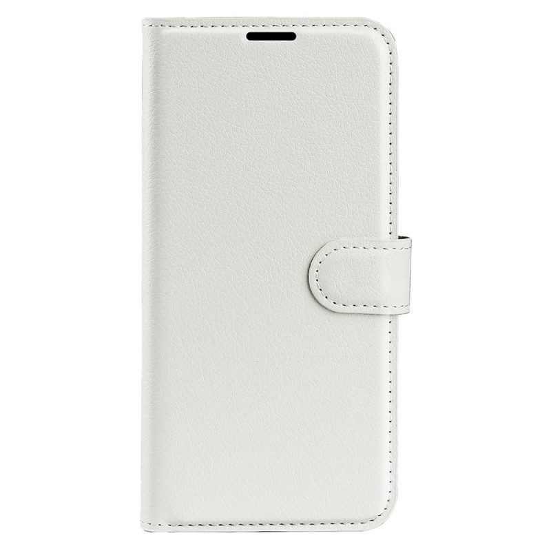 Folio-hoesje voor Samsung Galaxy S23 Ultra 5G Klassiek Litchi-leereffect