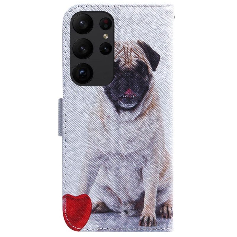 Folio-hoesje voor Samsung Galaxy S23 Ultra 5G Mops Hond