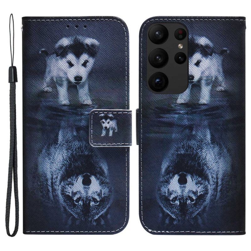 Folio-hoesje voor Samsung Galaxy S23 Ultra 5G Puppy-droom