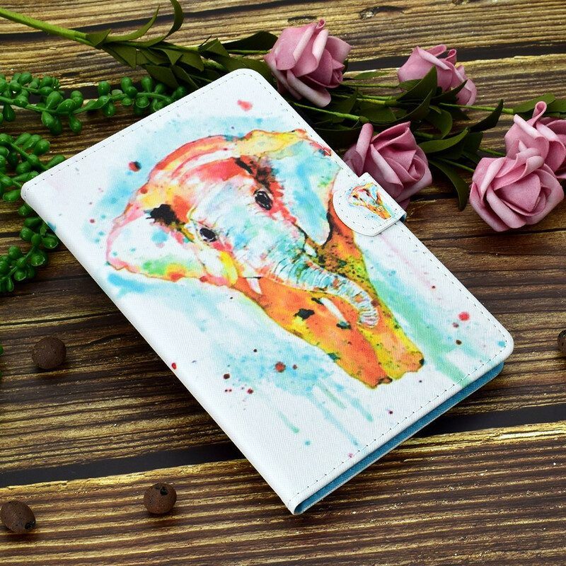 Folio-hoesje voor Samsung Galaxy Tab A7 Lite Aquarel Olifant