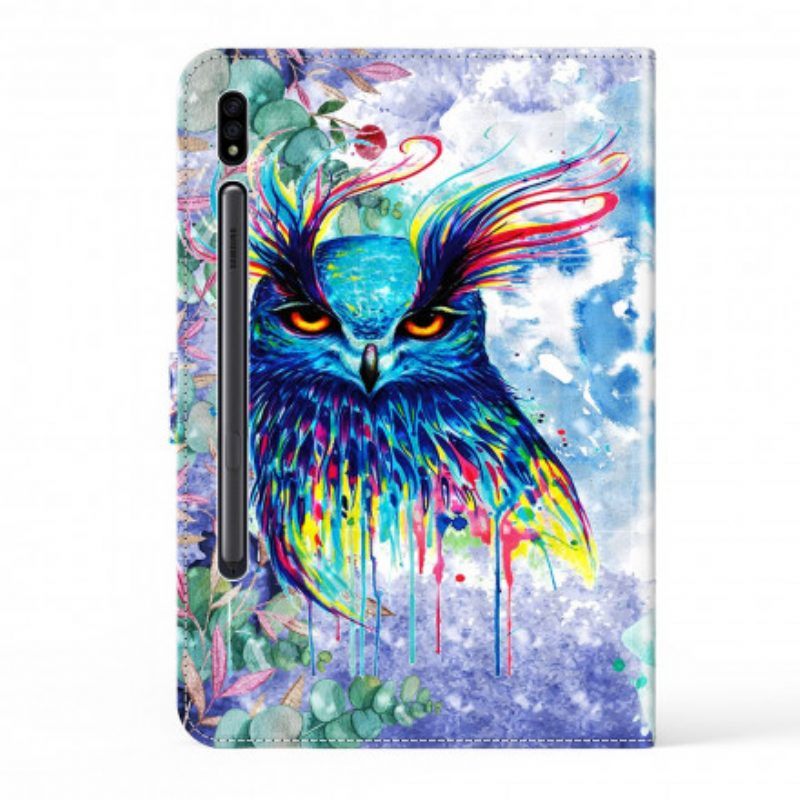 Folio-hoesje voor Samsung Galaxy Tab S8 / Tab S7 Faux Lederen Uil