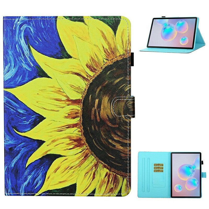 Folio-hoesje voor Samsung Galaxy Tab S8 / Tab S7 Geschilderde Zonnebloem