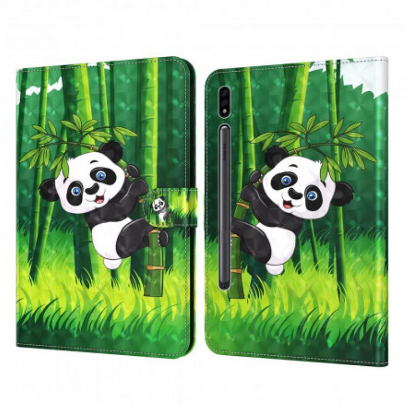 Folio-hoesje voor Samsung Galaxy Tab S8 / Tab S7 Panda Van Imitatieleer