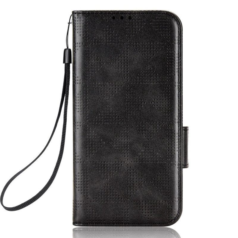 Folio-hoesje voor Samsung Galaxy Z Fold 4 Patroon Geperforeerde Driehoeken Lanyard