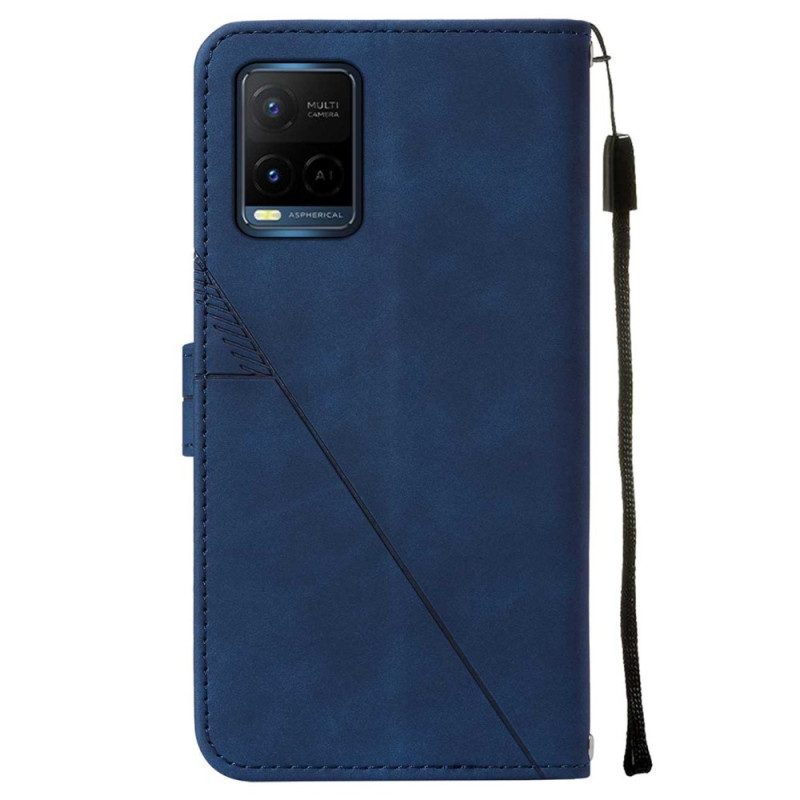 Folio-hoesje voor Vivo Y21s Piramide Leereffect