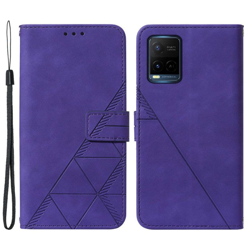 Folio-hoesje voor Vivo Y21s Piramide Leereffect