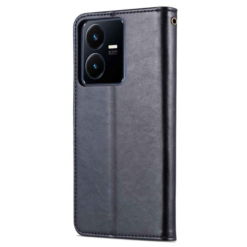 Folio-hoesje voor Vivo Y35 Azns Ledereffect