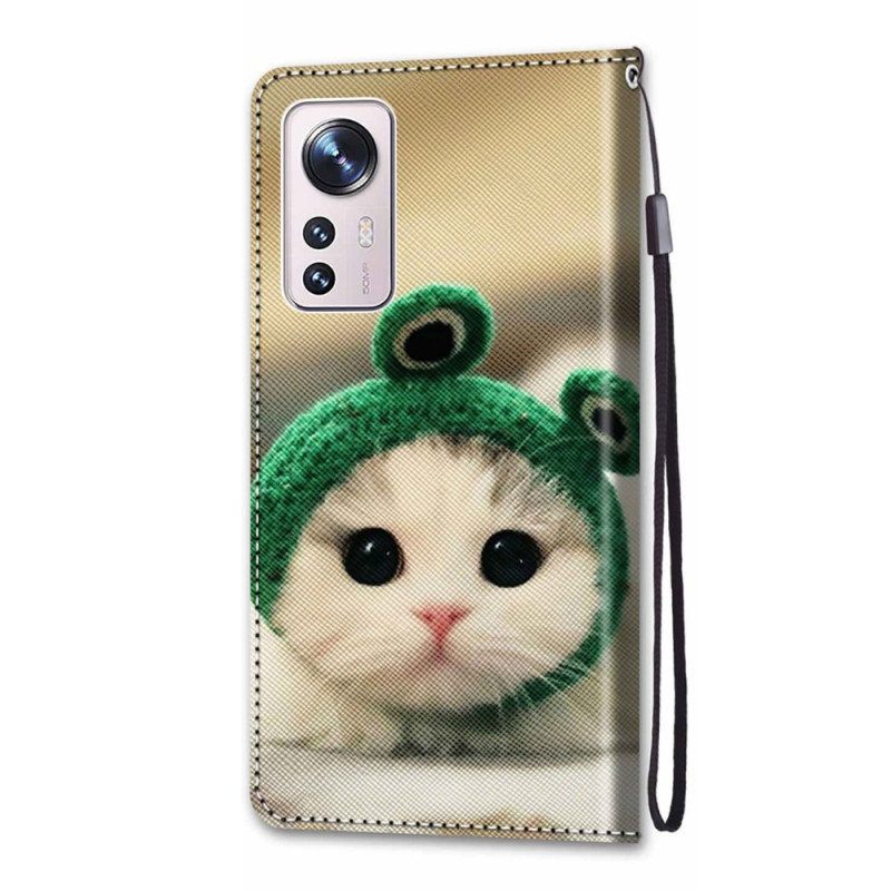 Folio-hoesje voor Xiaomi 12 / 12X Katten Met Lanyard