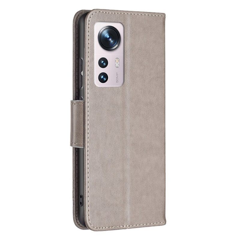 Folio-hoesje voor Xiaomi 12 / 12X Met Ketting String Vlinders