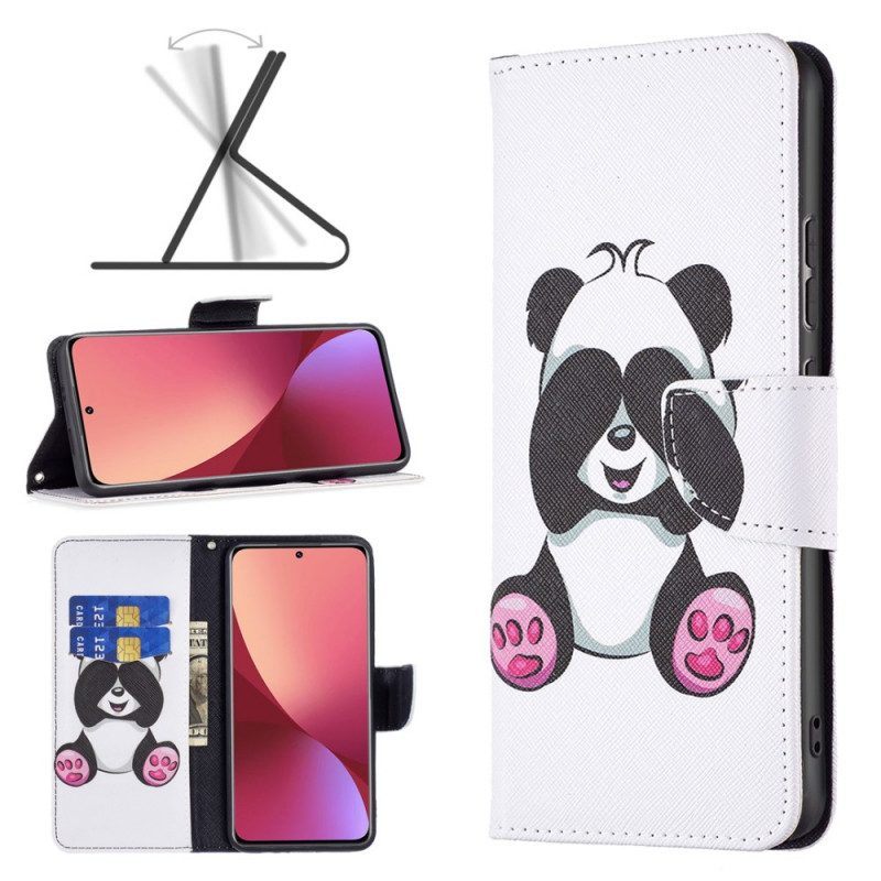 Folio-hoesje voor Xiaomi 12 / 12X Panda-plezier