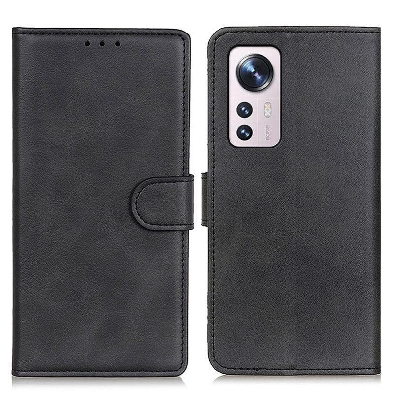 Folio-hoesje voor Xiaomi 12 / 12X Retro Mat Leereffect