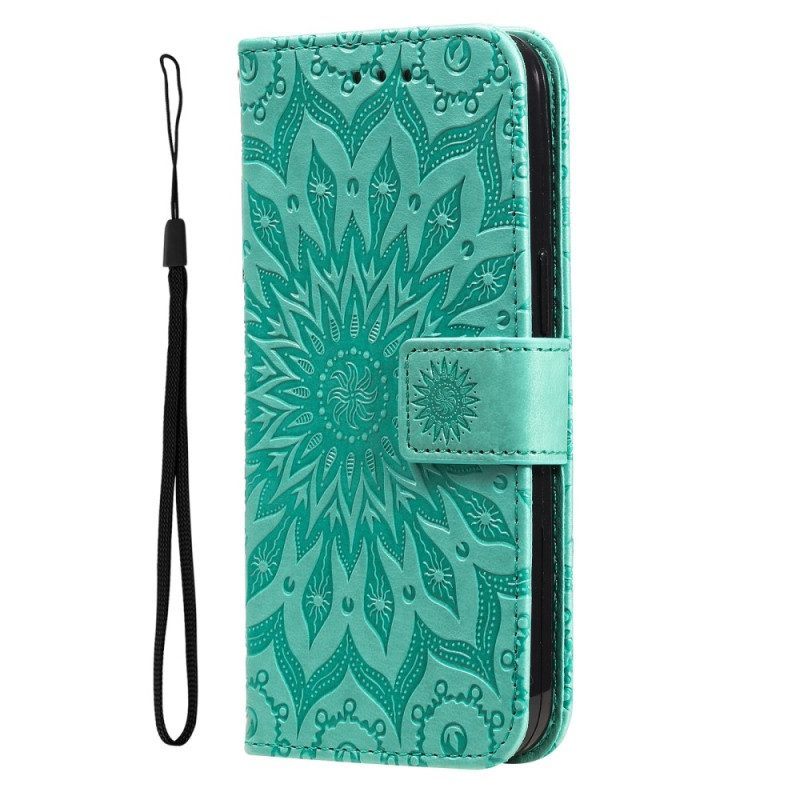 Folio-hoesje voor Xiaomi 12 Lite Mandala Zon Met Lanyard