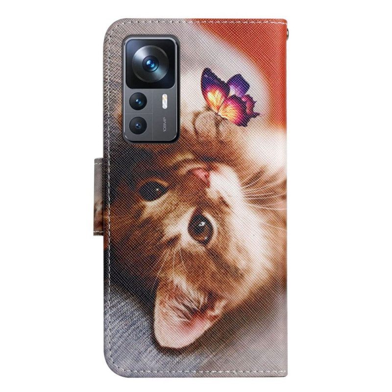 Folio-hoesje voor Xiaomi 12T / 12T Pro Katten Met Lanyard