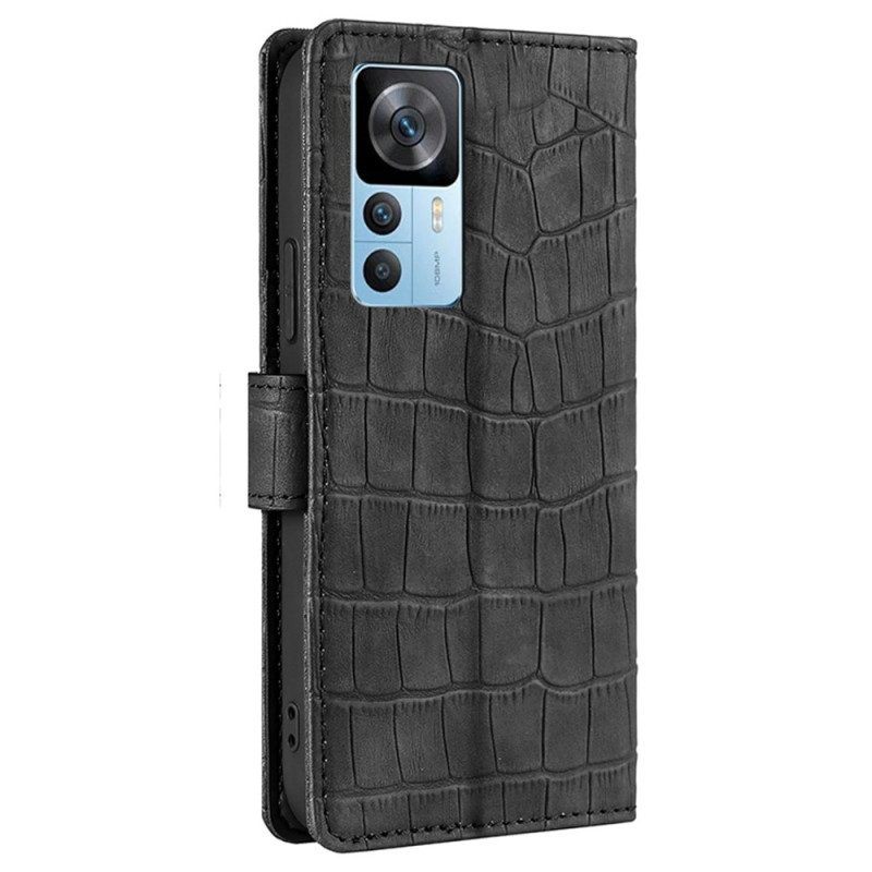 Folio-hoesje voor Xiaomi 12T / 12T Pro Skin-touch-krokodil