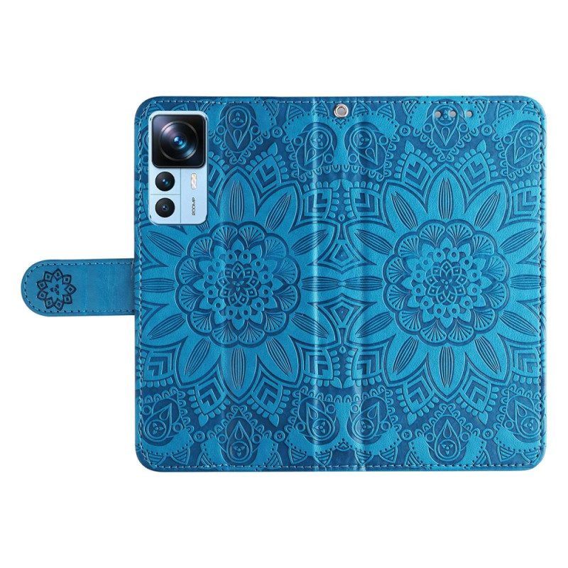 Folio-hoesje voor Xiaomi 12T / 12T Pro Zonnebloem Met Lanyard