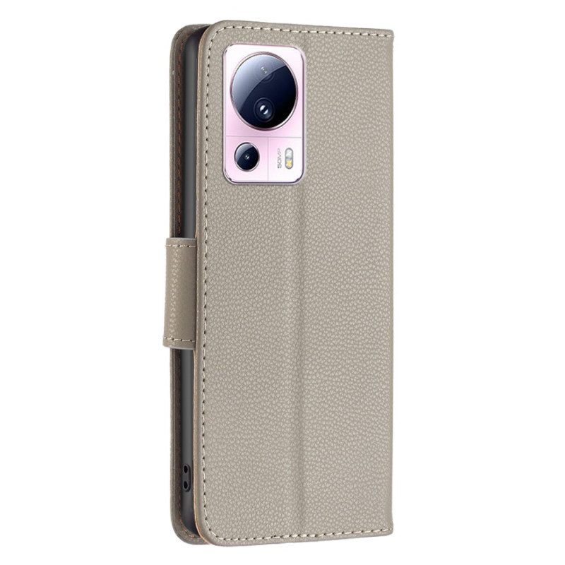 Folio-hoesje voor Xiaomi 13 Lite Lychee Schuine Sluiting