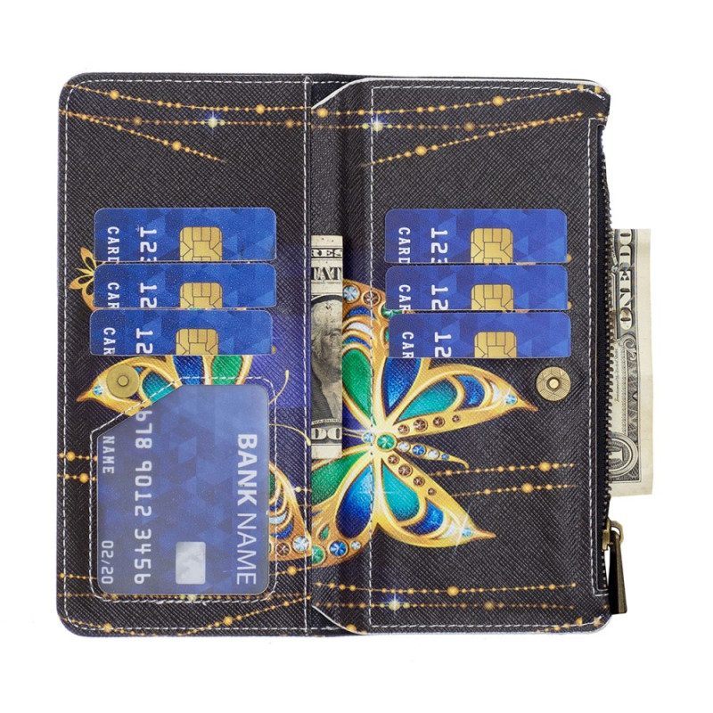 Folio-hoesje voor Xiaomi 13 Lite Portemonnee Leren Portemonnee Met Gouden Vlinders
