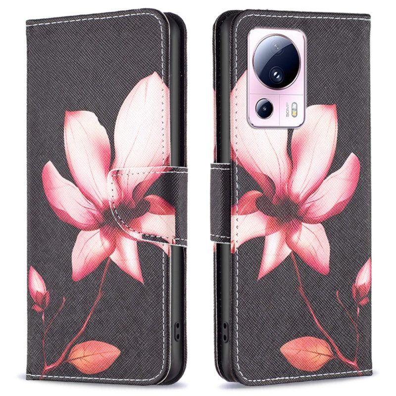 Folio-hoesje voor Xiaomi 13 Lite Roze Bloem