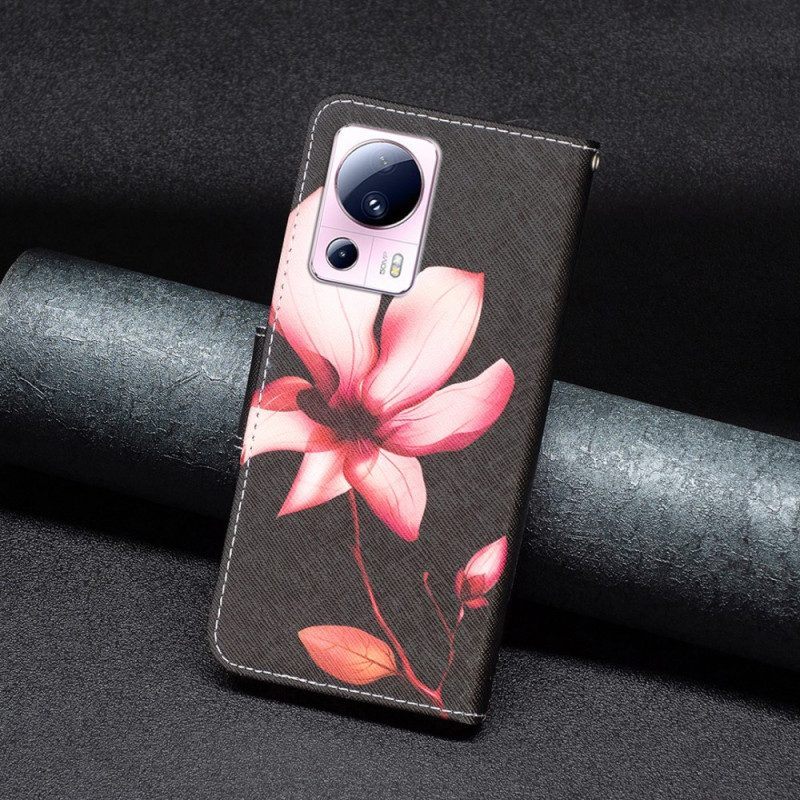 Folio-hoesje voor Xiaomi 13 Lite Roze Bloem