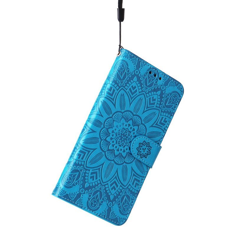 Folio-hoesje voor Xiaomi 13 Mandala Zon Met Lanyard