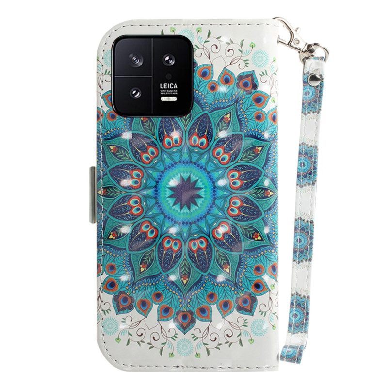 Folio-hoesje voor Xiaomi 13 Met Ketting Strakke Mandala