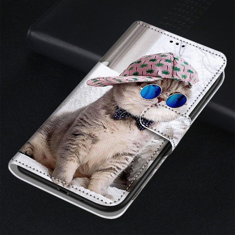 Folio-hoesje voor Xiaomi 13 Pro Met Ketting Yo Kat Met Riem