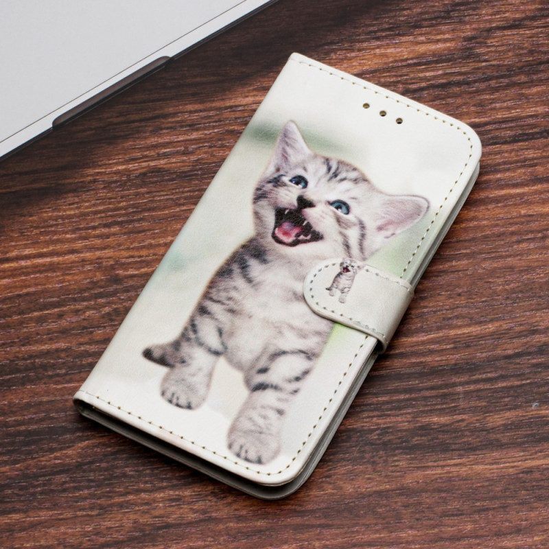 Folio-hoesje voor Xiaomi Redmi A1 Met Ketting Klein Katje Met Riem