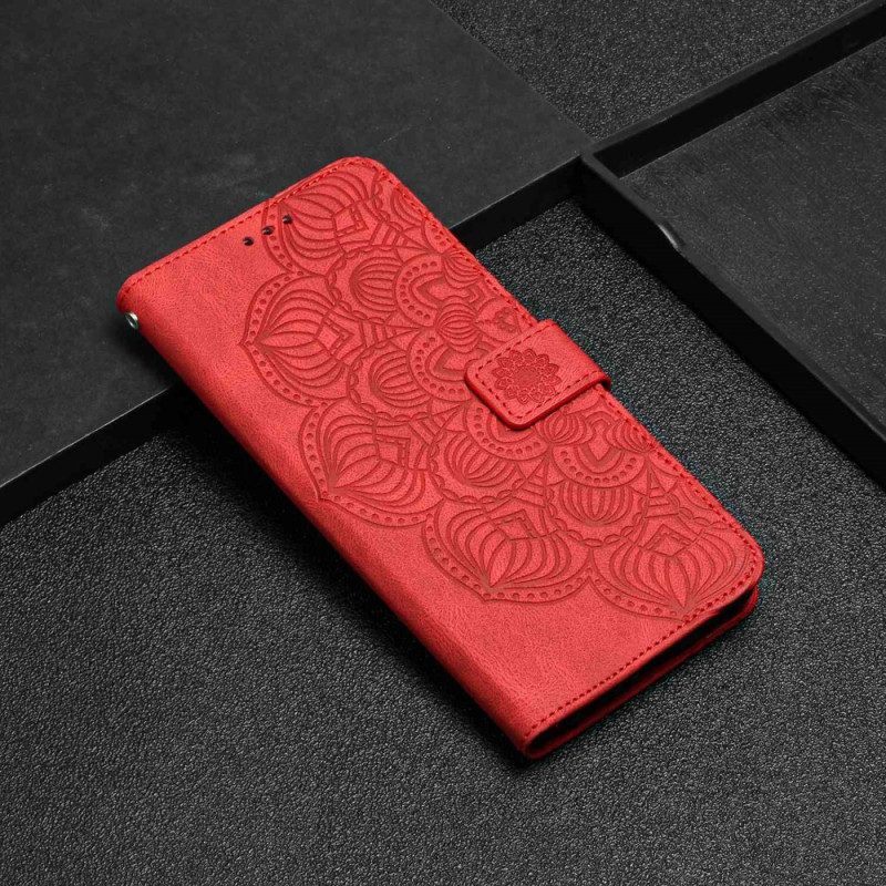 Folio-hoesje voor Xiaomi Redmi A1 Met Ketting Strakke Mandala