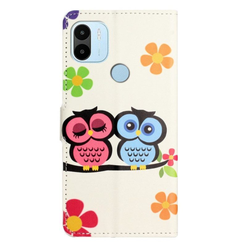 Folio-hoesje voor Xiaomi Redmi A1 Uilen En Bloemen