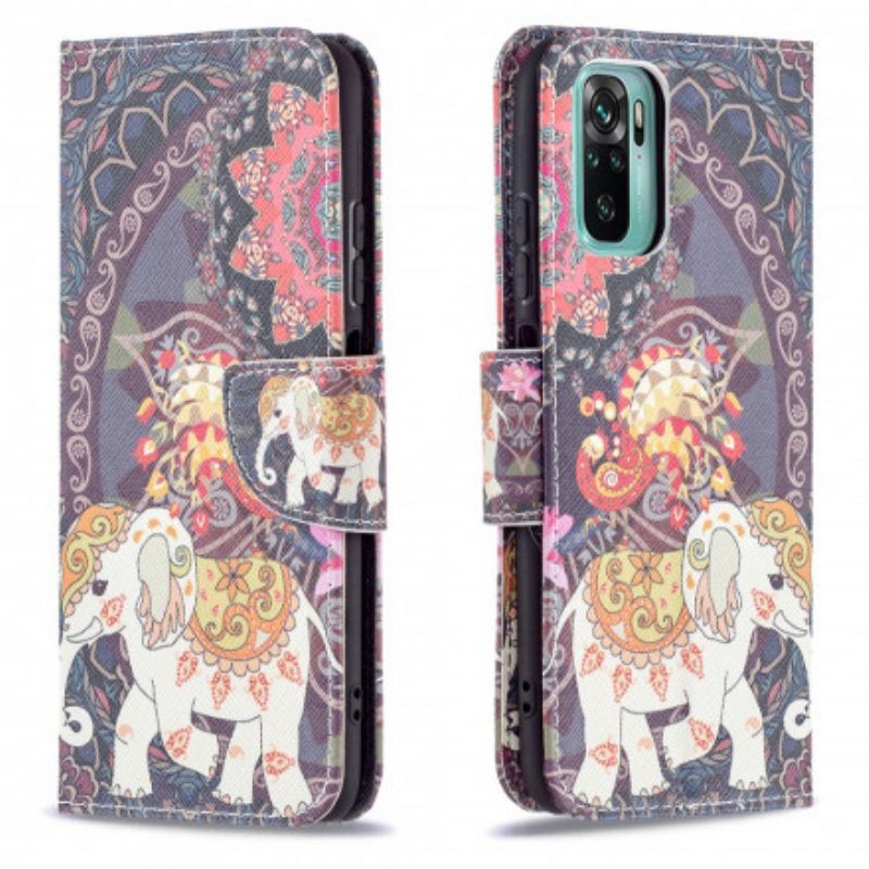 Folio-hoesje voor Xiaomi Redmi Note 10 / 10S Indische Olifanten