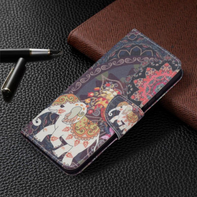 Folio-hoesje voor Xiaomi Redmi Note 10 / 10S Indische Olifanten