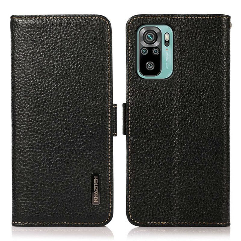 Folio-hoesje voor Xiaomi Redmi Note 10 / 10S Lychee Leer Khazneh Rfid