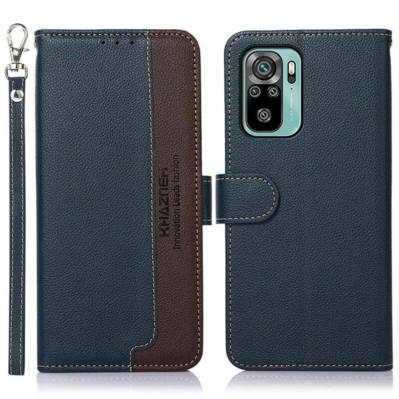 Folio-hoesje voor Xiaomi Redmi Note 10 / 10S Lychee-stijl Rfid Khazneh