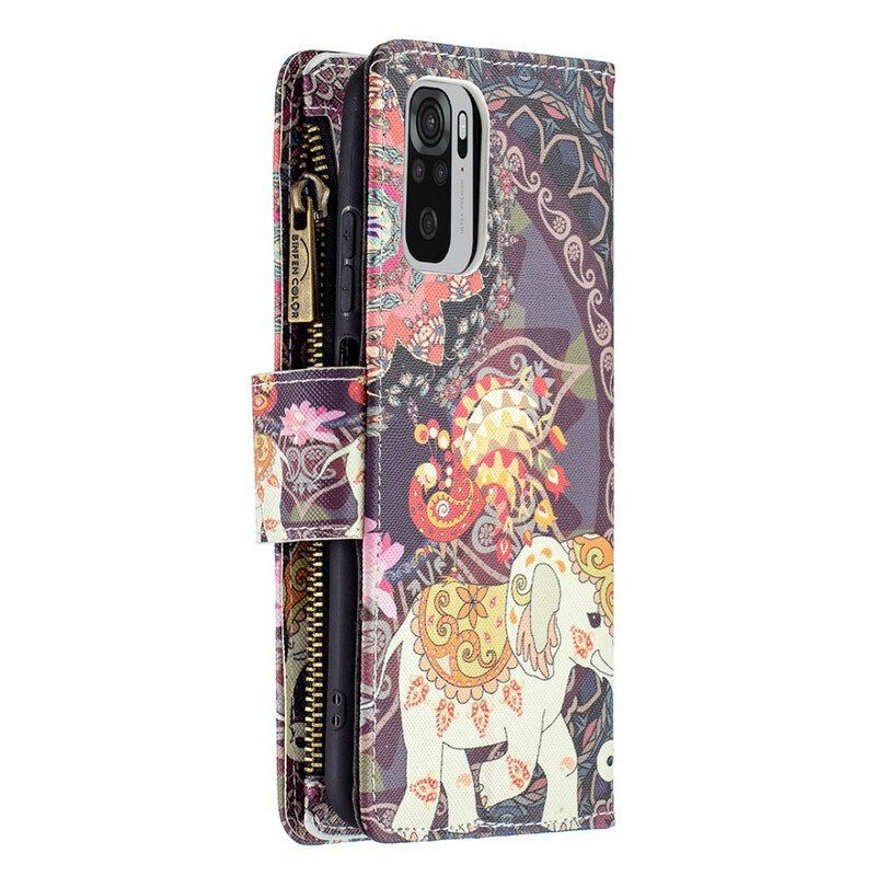 Folio-hoesje voor Xiaomi Redmi Note 10 / 10S Olifantenzak Met Ritssluiting