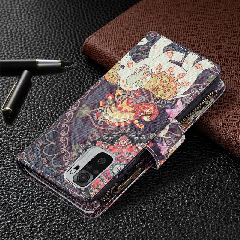 Folio-hoesje voor Xiaomi Redmi Note 10 / 10S Olifantenzak Met Ritssluiting