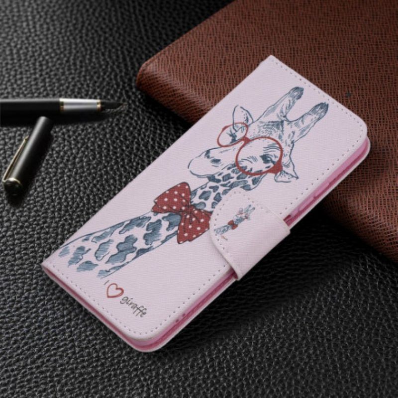 Folio-hoesje voor Xiaomi Redmi Note 10 / 10S Slimme Giraf