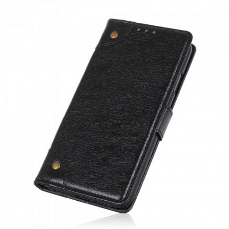 Folio-hoesje voor Xiaomi Redmi Note 10 / 10S Stijl Nappa Lederen Vintage Klinknagels