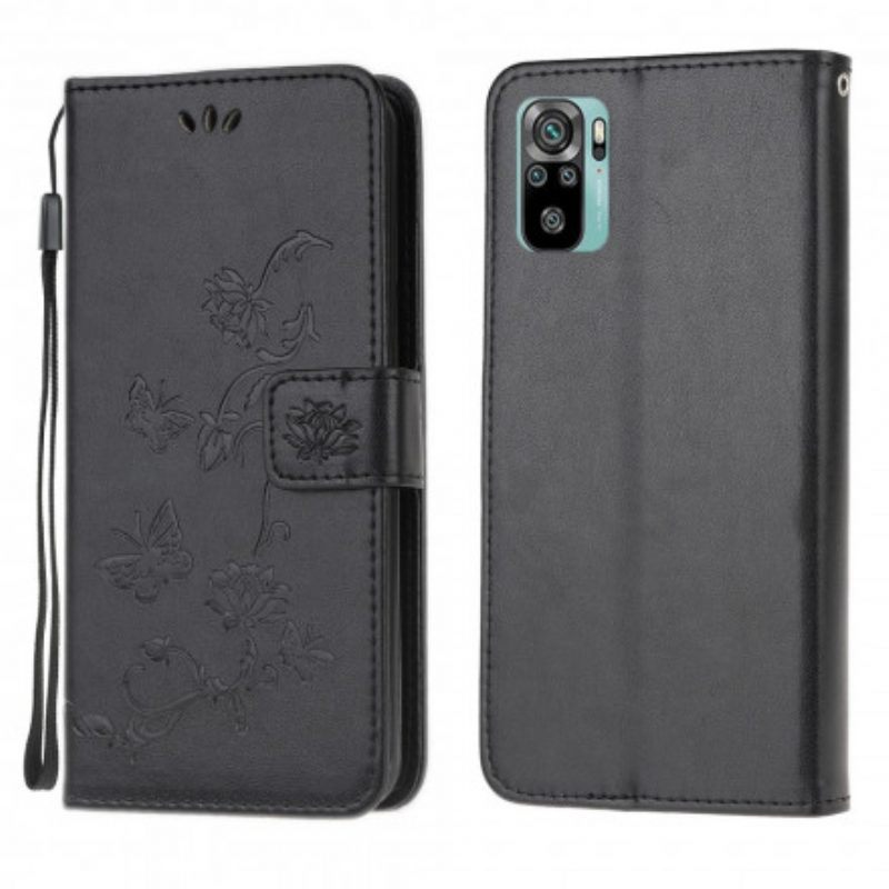 Folio-hoesje voor Xiaomi Redmi Note 10 / 10S Vlinders En Bloemen