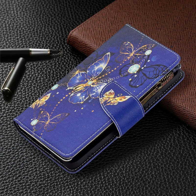 Folio-hoesje voor Xiaomi Redmi Note 10 / 10S Vlinders Zak Met Ritssluiting