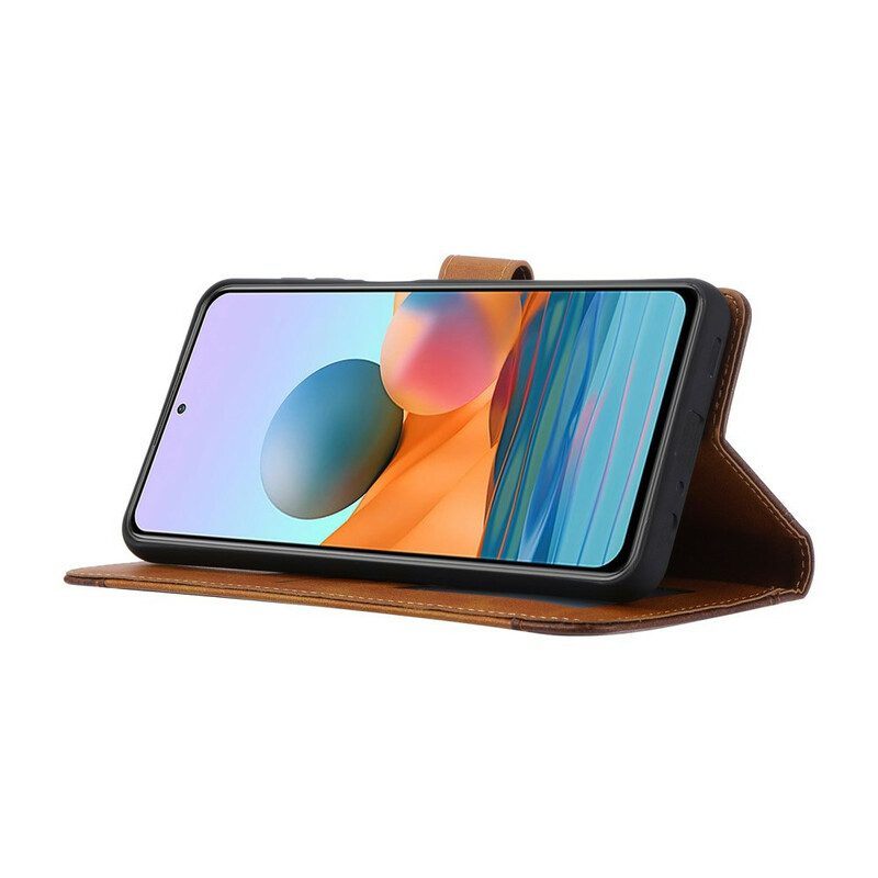 Folio-hoesje voor Xiaomi Redmi Note 10 / 10S Voorkaarthouder En Riem