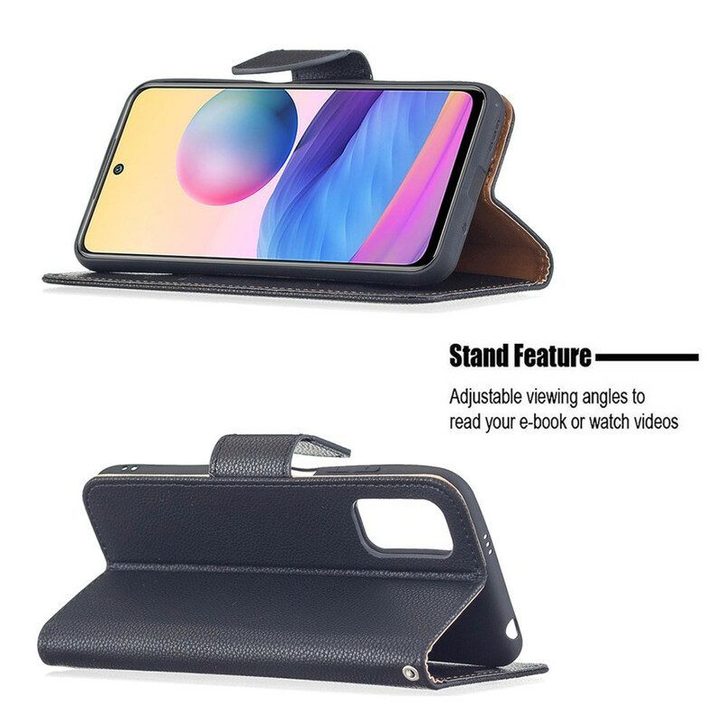 Folio-hoesje voor Xiaomi Redmi Note 10 5G Flip Case Lychee Rabat Schuin