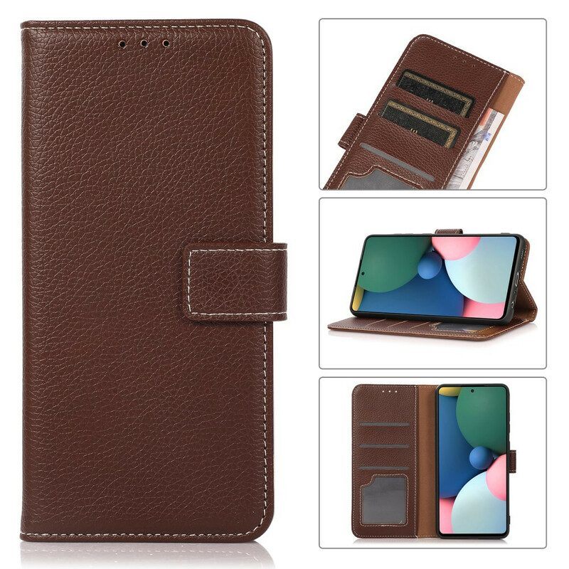 Folio-hoesje voor Xiaomi Redmi Note 10 5G Lychee-textuur