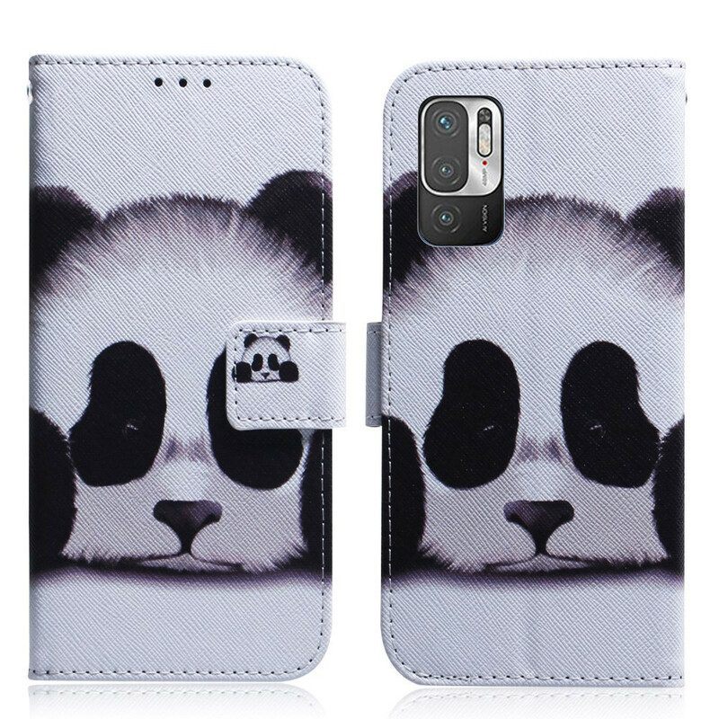 Folio-hoesje voor Xiaomi Redmi Note 10 5G Panda Gezicht