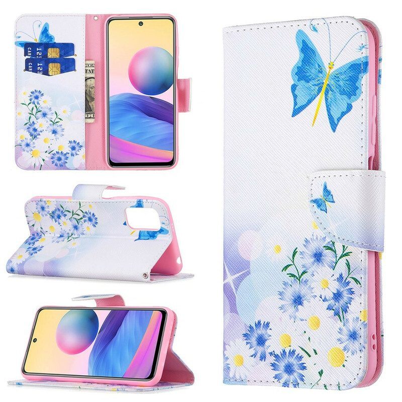 Folio-hoesje voor Xiaomi Redmi Note 10 5G Vlinders En Bloemen