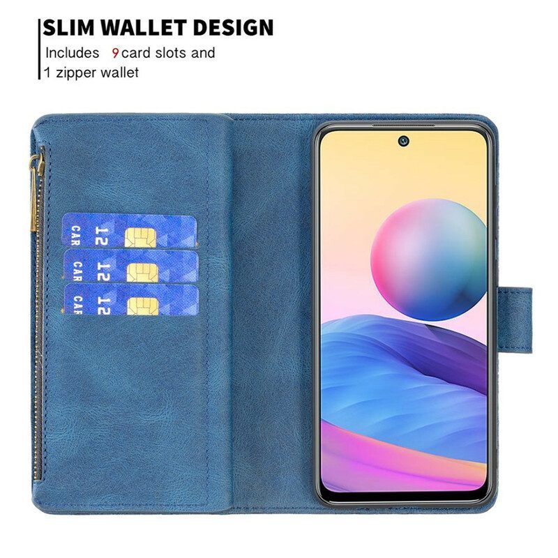 Folio-hoesje voor Xiaomi Redmi Note 10 5G Vlinderzak Met Ritssluiting