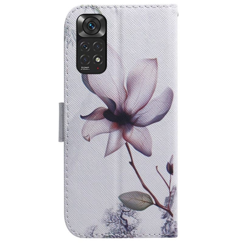 Folio-hoesje voor Xiaomi Redmi Note 11 / 11S Bloem Stoffig Roze